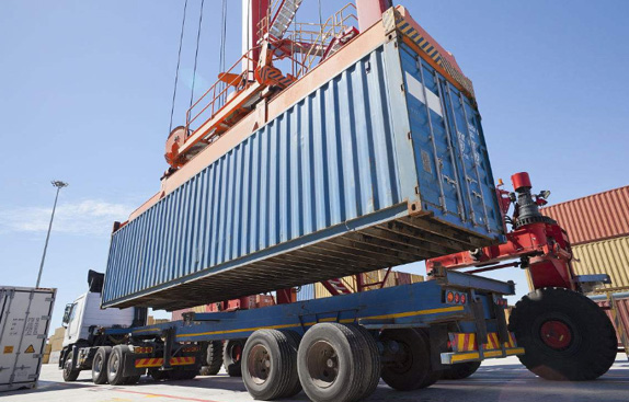 vervoer van containers of wissellaadbakken